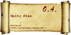 Opitz Alex névjegykártya
